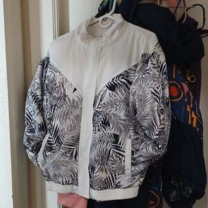 1 Sunset Lane Palm Leaf Windbreaker Jacket Size Small